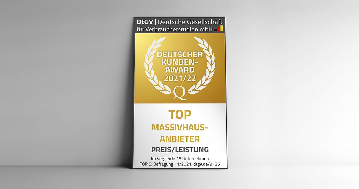 Award für Top Massivhaus-Anbieter in Preis/Leistung