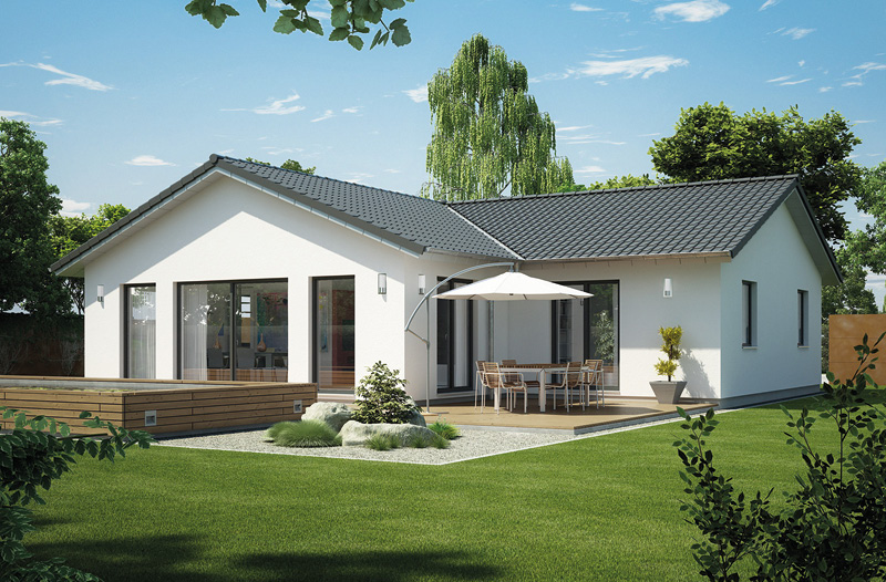 Wohnen auf einer Ebene mit dem ICON Bungalow. Als klassische Form oder Winkelbungalow möglich, bieten wir Ihnen Ihr neues Eigenheim auf bis zu 117 m² Wohnfläche. 