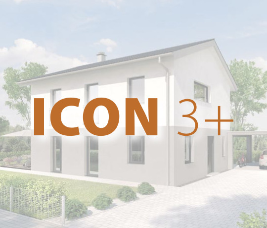 Das ICON 3+ sticht mit einer schicken Übereckverglasung heraus, sodass viel Licht ins Haus eindringt. Moderner und individueller Baustil auf 6,5 Zimmer, zwei Etagen und bis zu 139,4 m² Wohnfläche. 